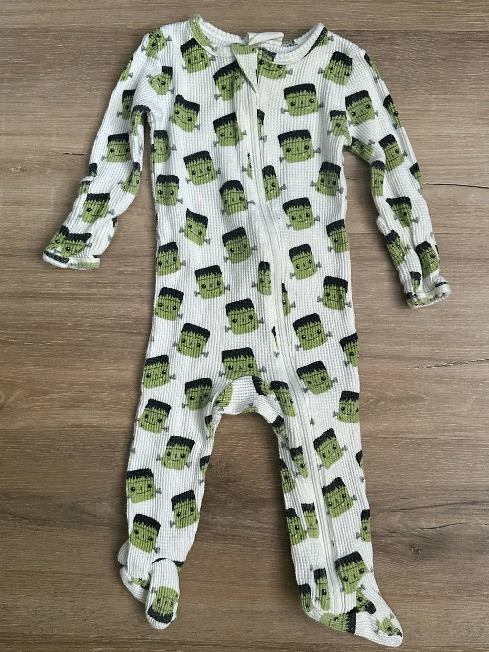 Spearmint LOVE Baby Frankenstein Halloween Footie Pajamas 6-9M